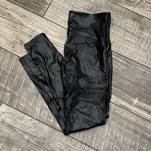 SPANX Black Faux Leather Leggings XL